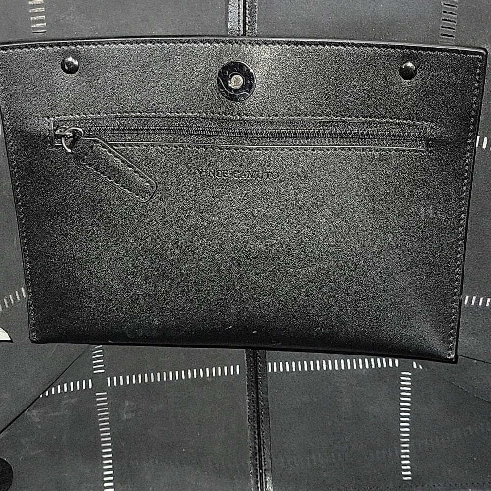 Vince Camuto Black Leather Tote Shoulder Bag Purse